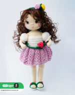 عروسک دختر مو فرفری بزرگ زیبا